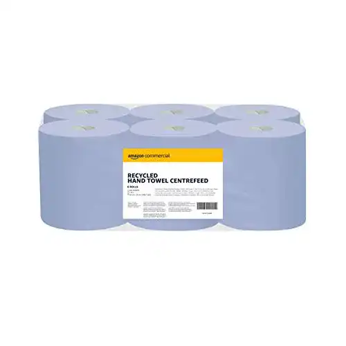 Handtuchrolle AmazonCommercial Recycelt, blau, 6 Packungen