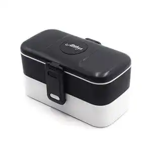 Lunchbox Atthys Schwarze Lunch Box, 2 Bestecke, 1200 ml