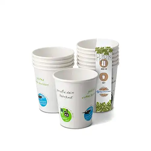Coffee-to-go-Becher aus Pappe BIOZOYG Bio Einwegbecher, 50 St.