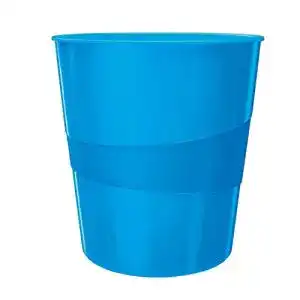 Papierkorb Leitz, 15 Liter, Kunststoff, Blau, WOW, 52781036