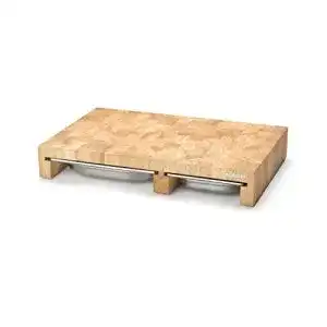 Schneidebrett (Holz) Continenta, mit 3 Edelstahl-Schubladen