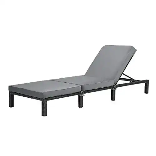 Sonnenliege (Rattan) SVITA Peach Gartenliege, klappbar Polyrattan