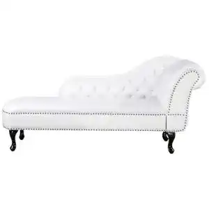 Récamiere Beliani Chaiselongue weiß glänzend rechtsseitig Nimes