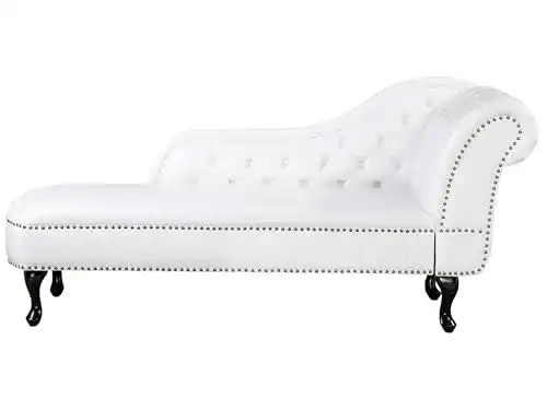 Récamiere Beliani Chaiselongue weiß glänzend rechtsseitig Nimes