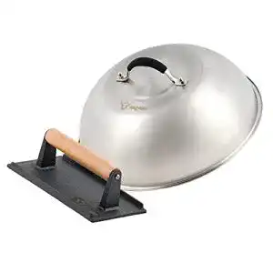 Burgerglocke BBQ-Toro Edelstahl Wärmeglocke mit Gusseisen