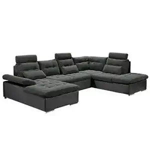 U-Sofa Kabs Polsterwelt Wohnlandschaft Jakarta III dunkelgrau