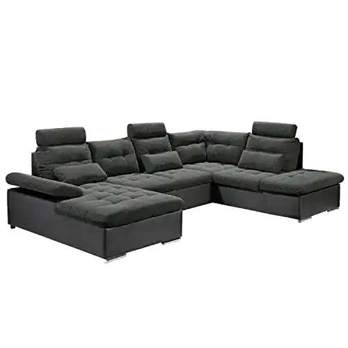 U-Sofa Kabs Polsterwelt Wohnlandschaft Jakarta III dunkelgrau