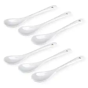 Eierlöffel Schramm ® 6 Stück Porzellan weiss Eier Löffel
