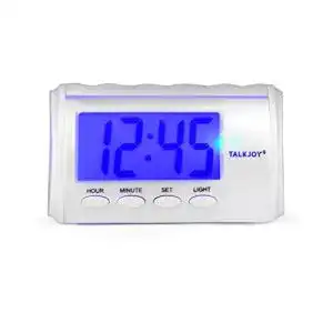Sprechender Wecker TalkJoy mit Licht Nachttisch Senioren Uhr