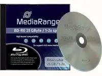 BD-RE MediaRange MR491 JewelCase Rohlinge, 25GB, 2X Speed