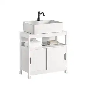 Waschbeckenunterschrank SoBuy ® FRG128-W mit Fußpolster