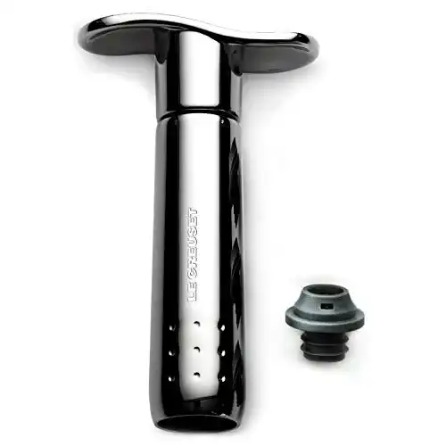 Weinpumpe LE CREUSET, Set inkl. 3 Verschlüssen, Black Metal