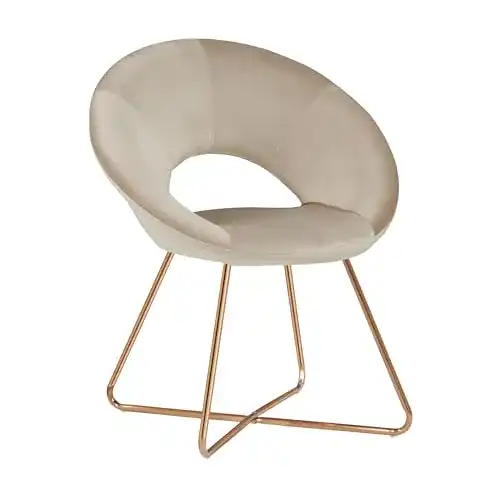 Stuhl Duhome Esszimmer Stoffbezug Samt mit Metallbeinen 439D