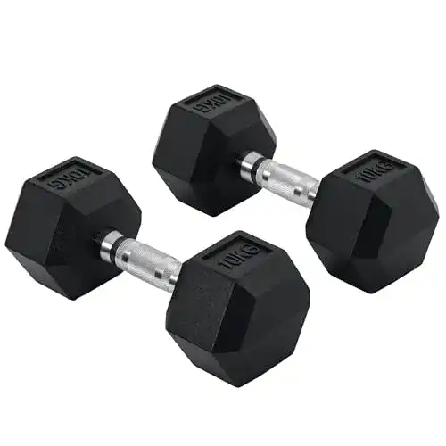 Hantel 10 kg HOMCOM Hexagon Kurzhanteln 2er Set Gusseisen