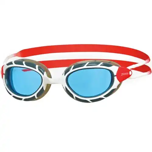 Zoggs-Schwimmbrille Zoggs Predator, Weiß/Rot/Tönung
