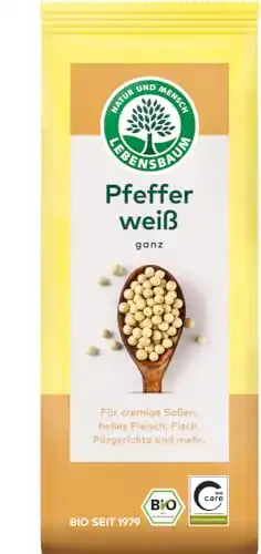 Weißer Pfeffer Lebensbaum Bio, ganz, 6 x 50 gr