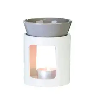 Duftlampe Casablanca Aromabrenner DUO aus Keramik weiß/grau