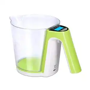 Messbecher mit Waage Relaxdays, abnehmbarer Messbecher