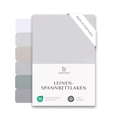 Spannbettlaken (90×200) URBANARA Toulon, 100% Reiner Leinen
