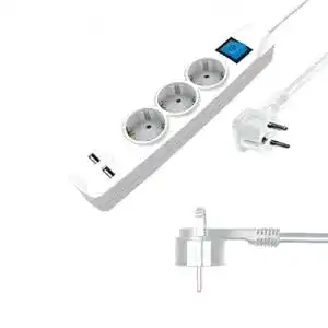 3-fach-Steckdosenleiste Sat-Fox 3-fach Steckdosenleiste mit 2 USB