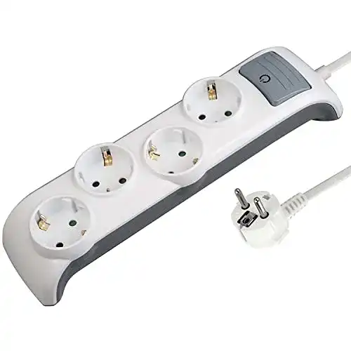 Steckdosenleiste mit Fußschalter Electraline 62505 Bridge 4-Fach