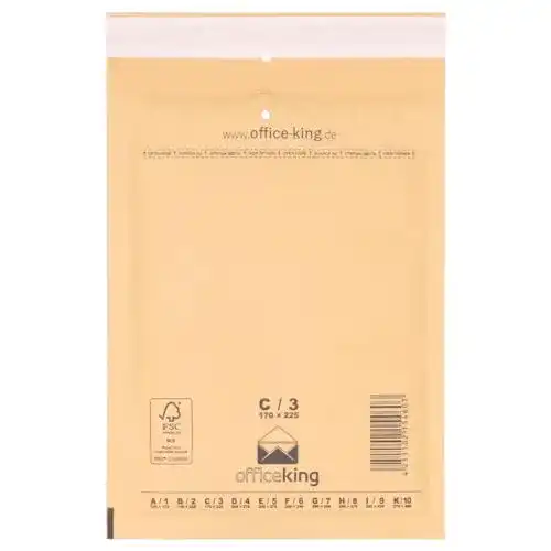 Versandtasche OfficeKing 100 Luftpolsterumschläge C3 braun