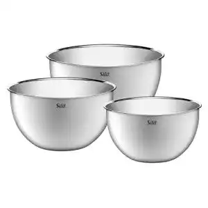 Rührschüssel (Edelstahl) Silit Küchenschüssel-Set 3-teilig, stapelbar