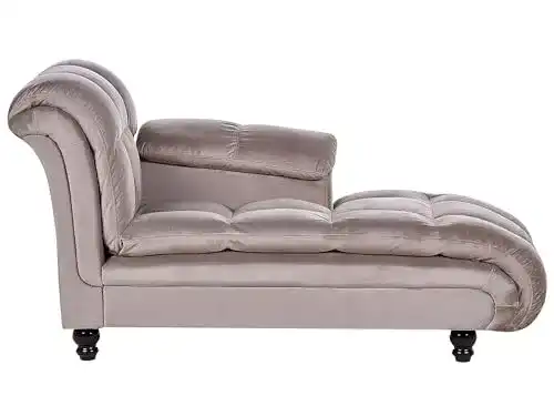 Récamiere Beliani Chaiselongue Taupe linksseitig LORMONT