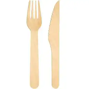 Holzbesteck Ecocleo ® Eco Einweg Besteck | 200 Stück Set