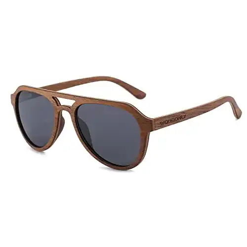 Holz-Sonnenbrille WOODONLY Pilotenbrille Holz Polarisiert