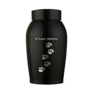 Urne Hund Sendley Gold/Black Edelstahl Urnen Haustiere Hund