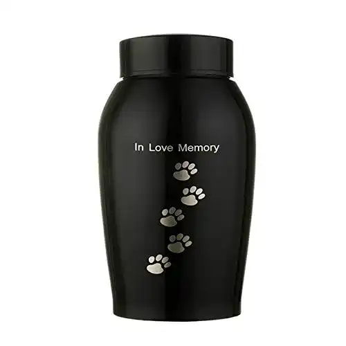 Urne Hund Sendley Gold/Black Edelstahl Urnen Haustiere Hund