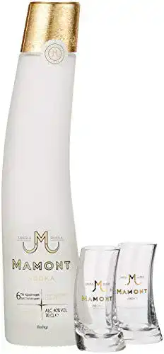 Russischer Wodka Mamont Vodka Mamont Wodka mit 2 Gläsern