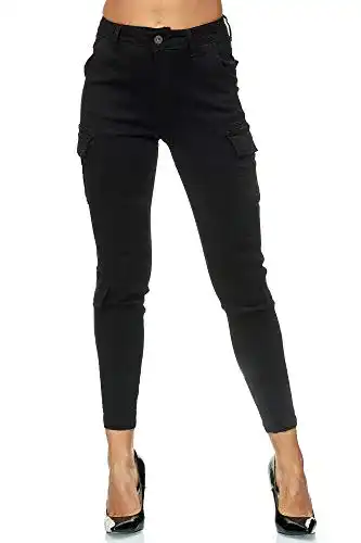 Cargohose Damen Elara Cargo Slim Fit Denim Chunkyrayan