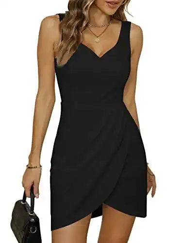 Abendkleid kurz Missufe Cocktailkleid Elegant Wickelkleid Vintage