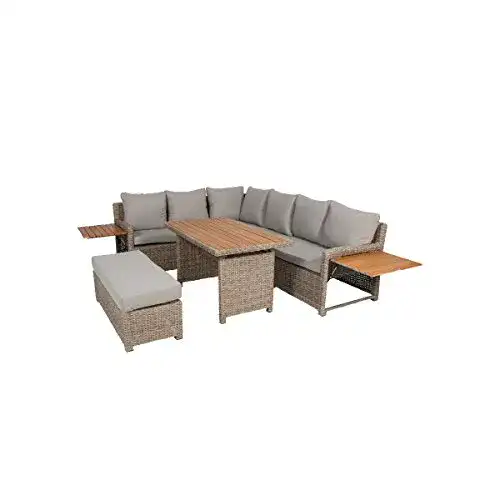 Garteneckbänke Greemotion Rattan Lounge Set Verona, Esstisch