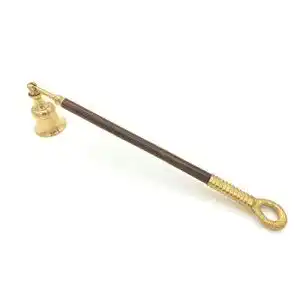 Kerzenlöscher Sea-Club Edler aus Messing und Holz 26cm groß