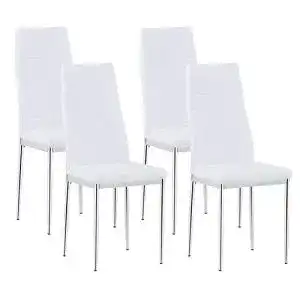 Esszimmerstuhl GOLDFAN 4er Set aus Leder mit Metallbeinen