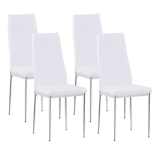 Esszimmerstuhl GOLDFAN 4er Set aus Leder mit Metallbeinen