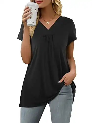 Die beste Schwarze Bluse Florboom Damen Sommer Oberteile Kurzarm 2026 Test Bestseller Schwarze Bluse Florboom Damen Sommer Oberteile Kurzarm