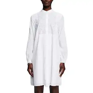 Esprit-Kleid ESPRIT Besticktes Hemdblusenkleid