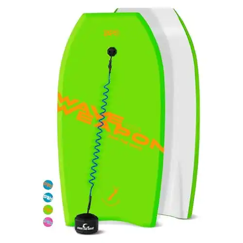 Bodyboard OWN THE WAVE -Set mit EPS-Kern HDPE-Unterseite