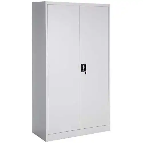 Spind TecTake Flügeltürschrank Kleiderschrank Stahl 180x90x40 cm