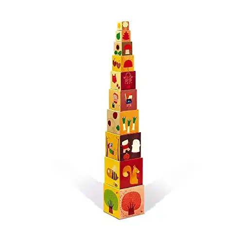 Stapelturm Janod J02917 „The 4 Seasons“ Quadratische Pyramide