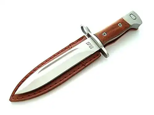 Bajonett KOSxBO AK CCCP 47 Messer mit Holster, Griff aus Holz