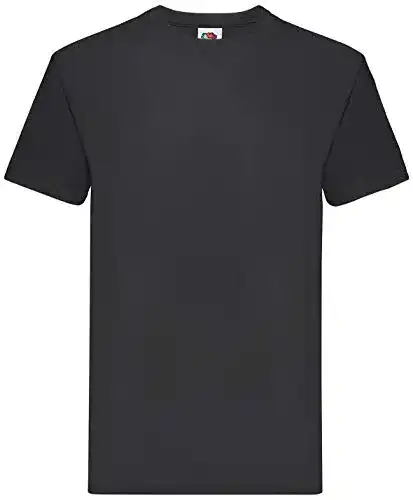 Schwarzes T-Shirt Fruit of the Loom Herren T-Shirt Schwarz Schwarz