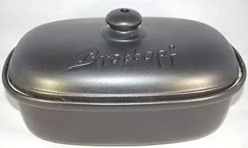 Brotkasten (Keramik) Töpferei Seifert Brottopf schwarz matt