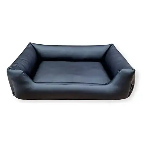 Hundebett-Kunstleder 4L Textil Mario Exklusive 100×70 cm