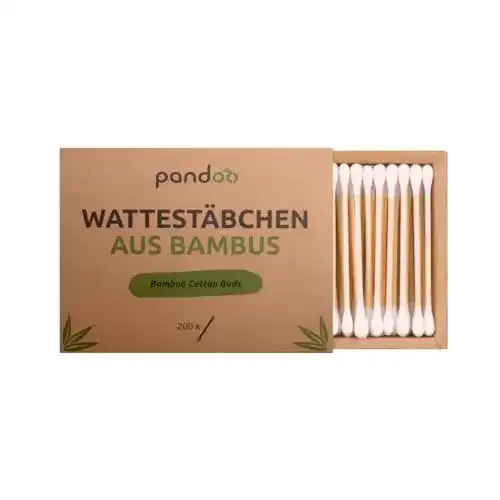 Bambus-Wattestäbchen pandoo 4er Pack plastikfrei