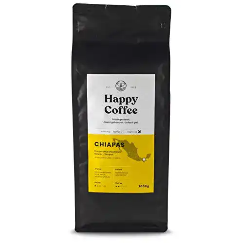Espressobohnen Happy Coffee Bio 1kg, Chiapas